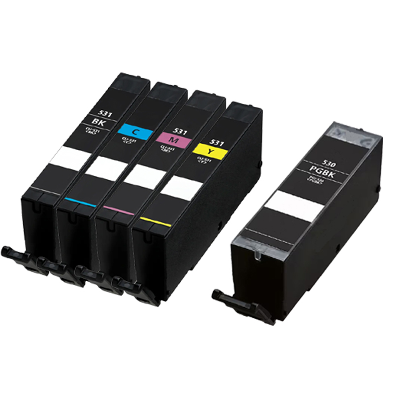 Canon PGI-530PGBK CLI-531BK CLI-531C CLI-531M CLI-531Y Compatible set of 5 Ink Cartridges